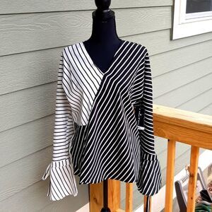Attitude Unknown - Womens Black and White Top